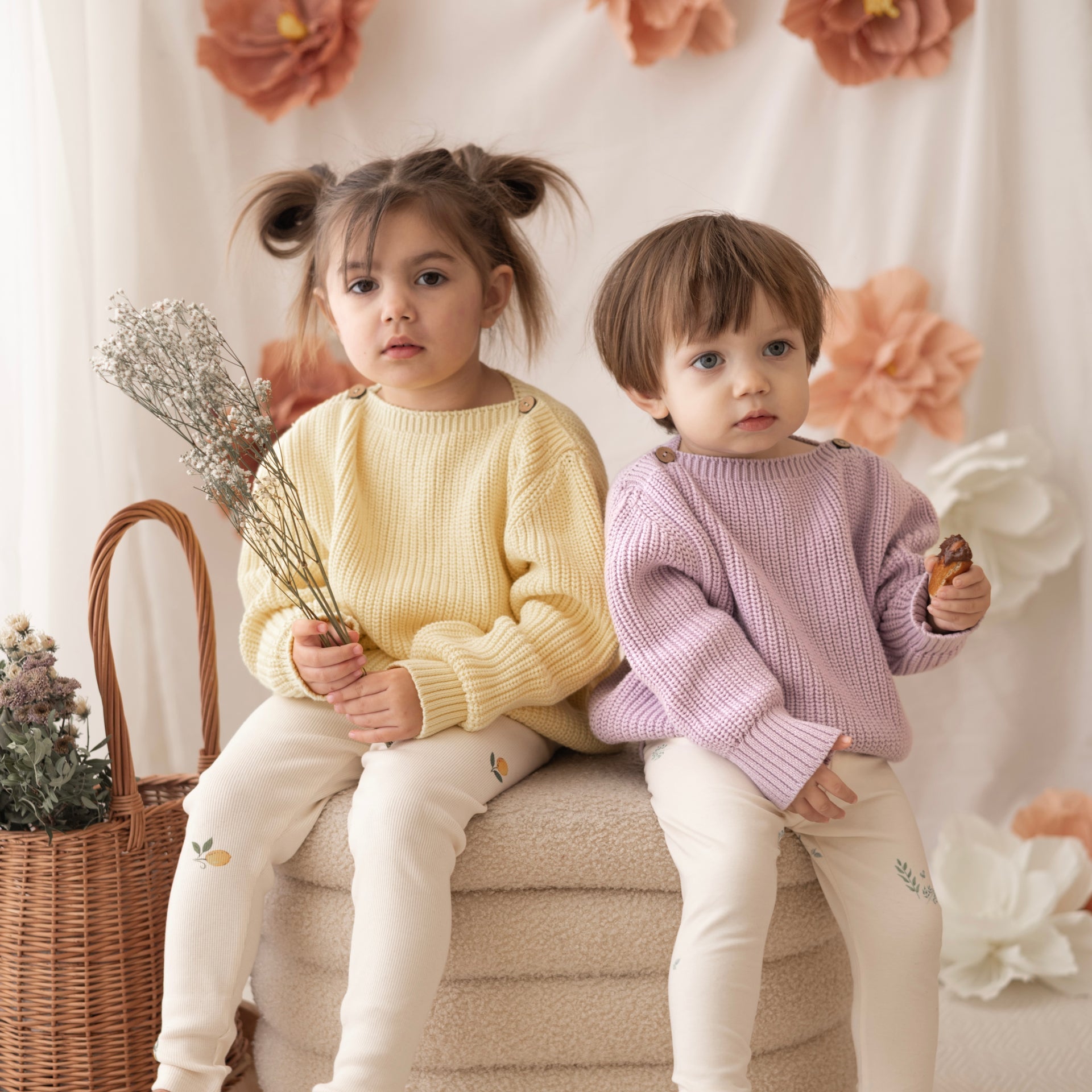 Organic Oversize Knit Pulli- Lavender