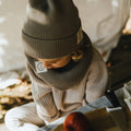 Organic Knit Scarf Khaki