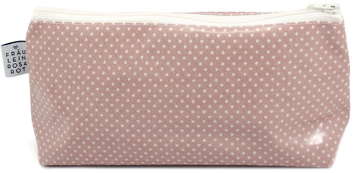 Fräuleinrosarot Etui Wachstuch Dots altrosa