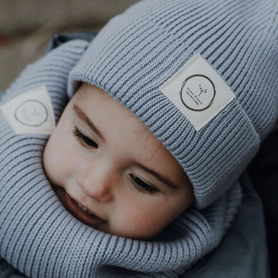 Organic Knit Beanie Dusty blue