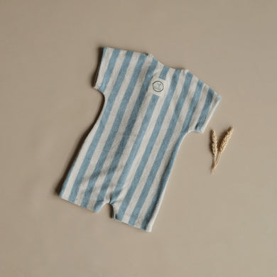 Organic Terry Onesie Blue Striped
