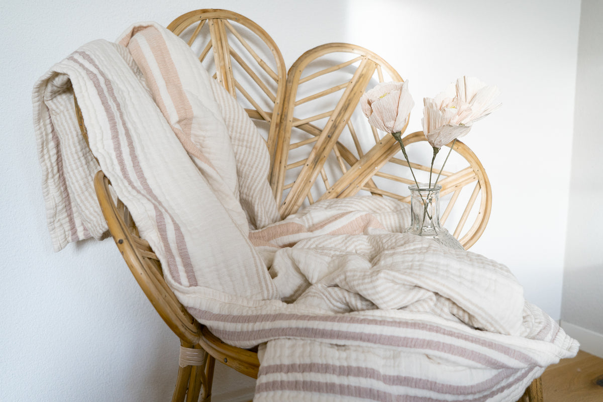 Musselin Decke Nils beige/schlamm