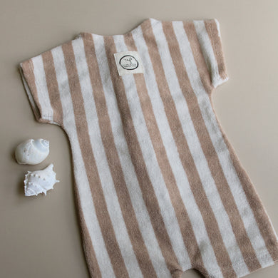 Organic Terry Onesie Latte Striped