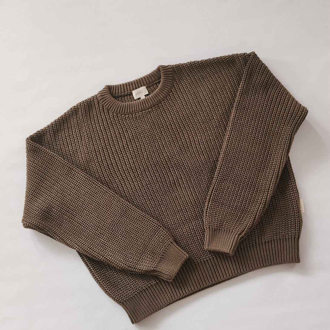 Chunky Knit Sweater Kids - coffee