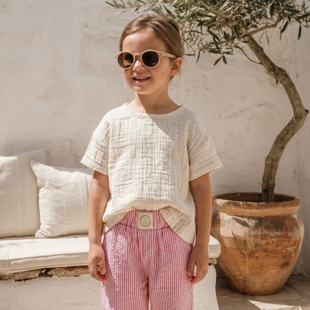 Organic Lounge Pants Pink Striped