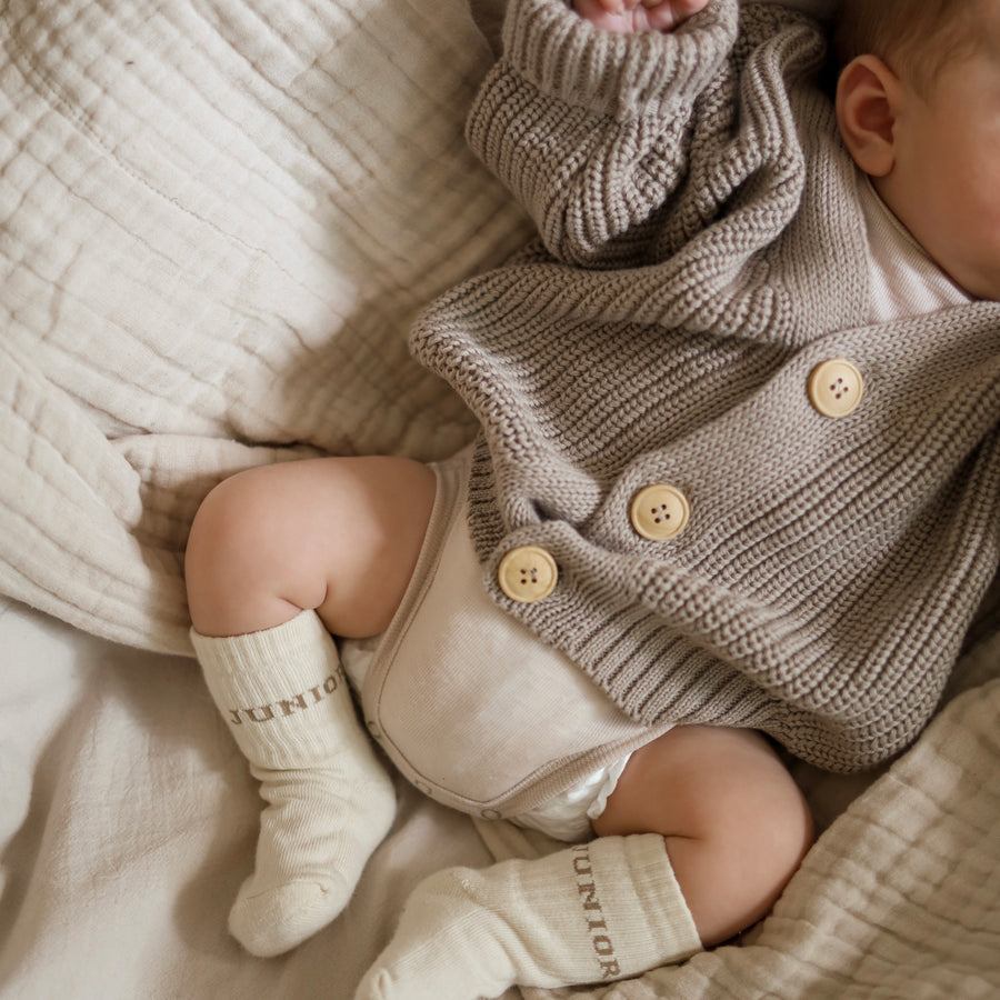 Organic Knit Cardigan Caramel