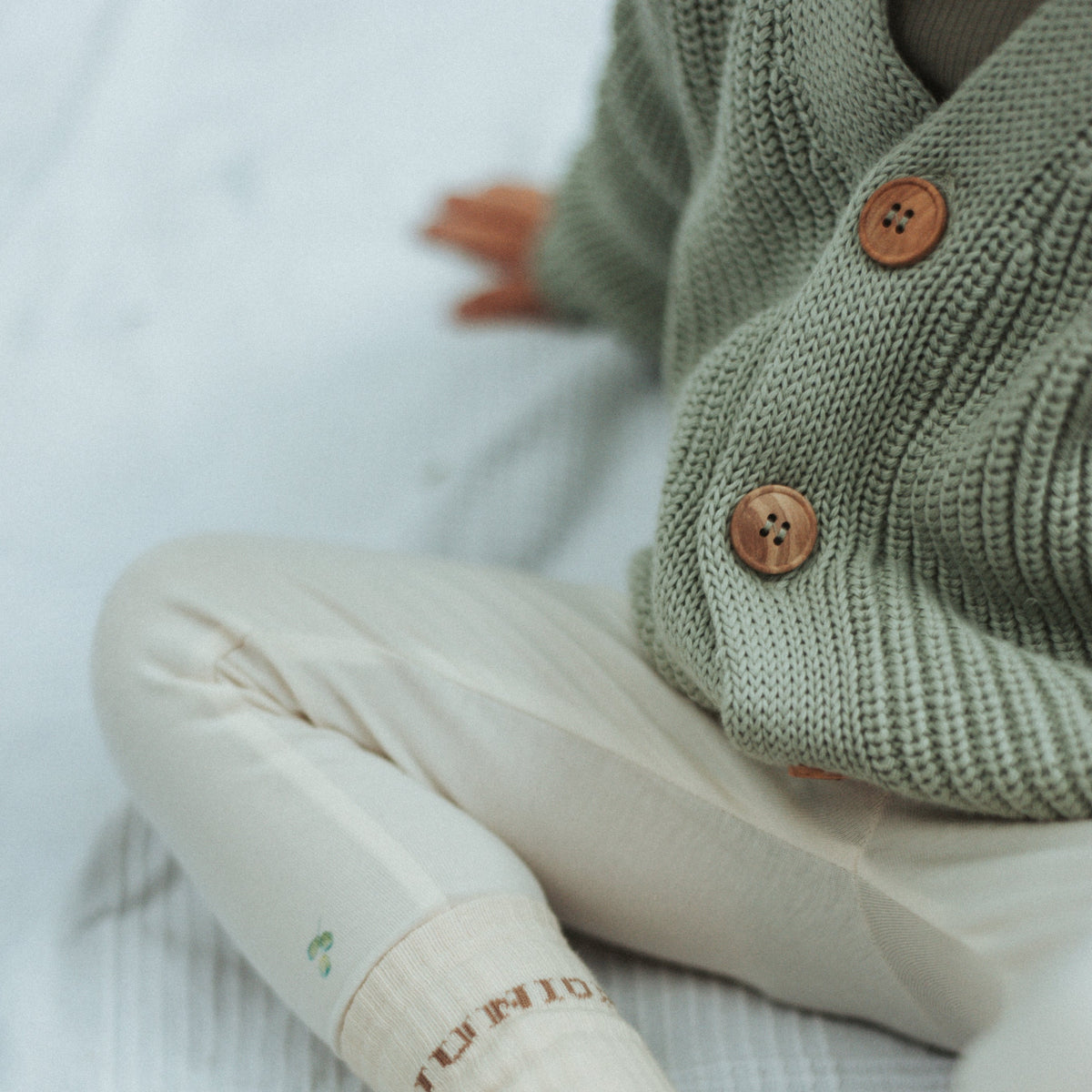 Organic Knit Cardigan Seagrass