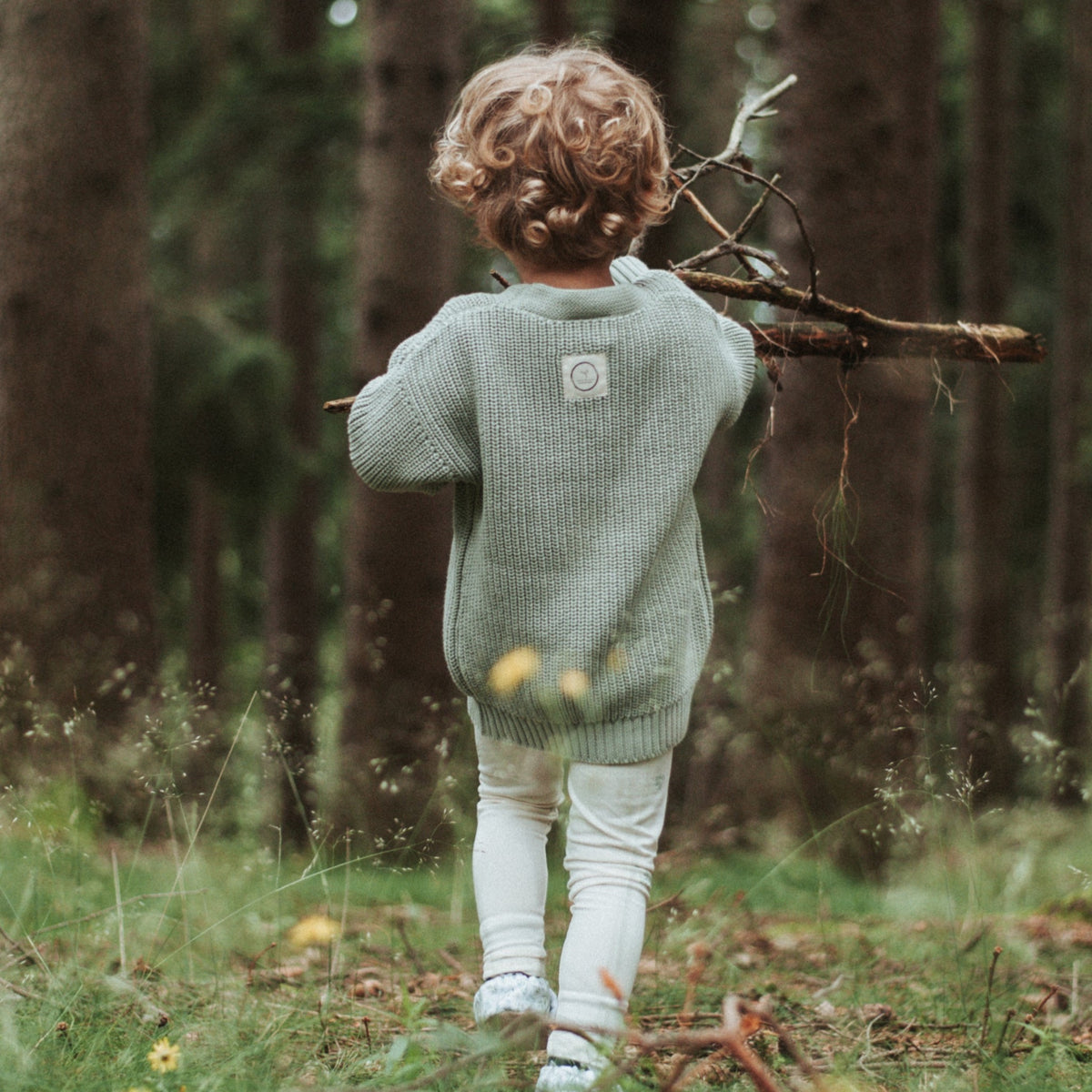 Organic Knit Cardigan Seagrass