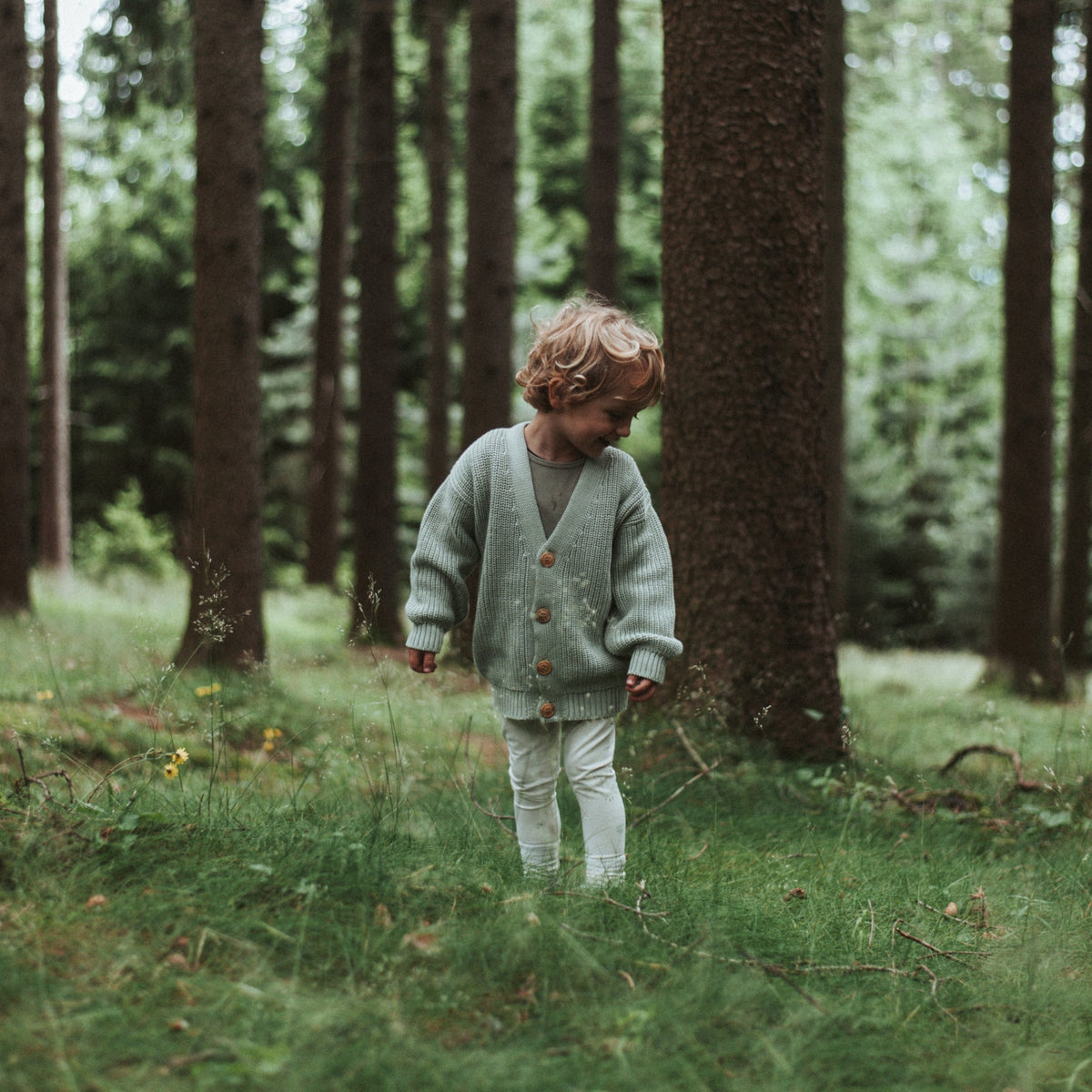 Organic Knit Cardigan Seagrass