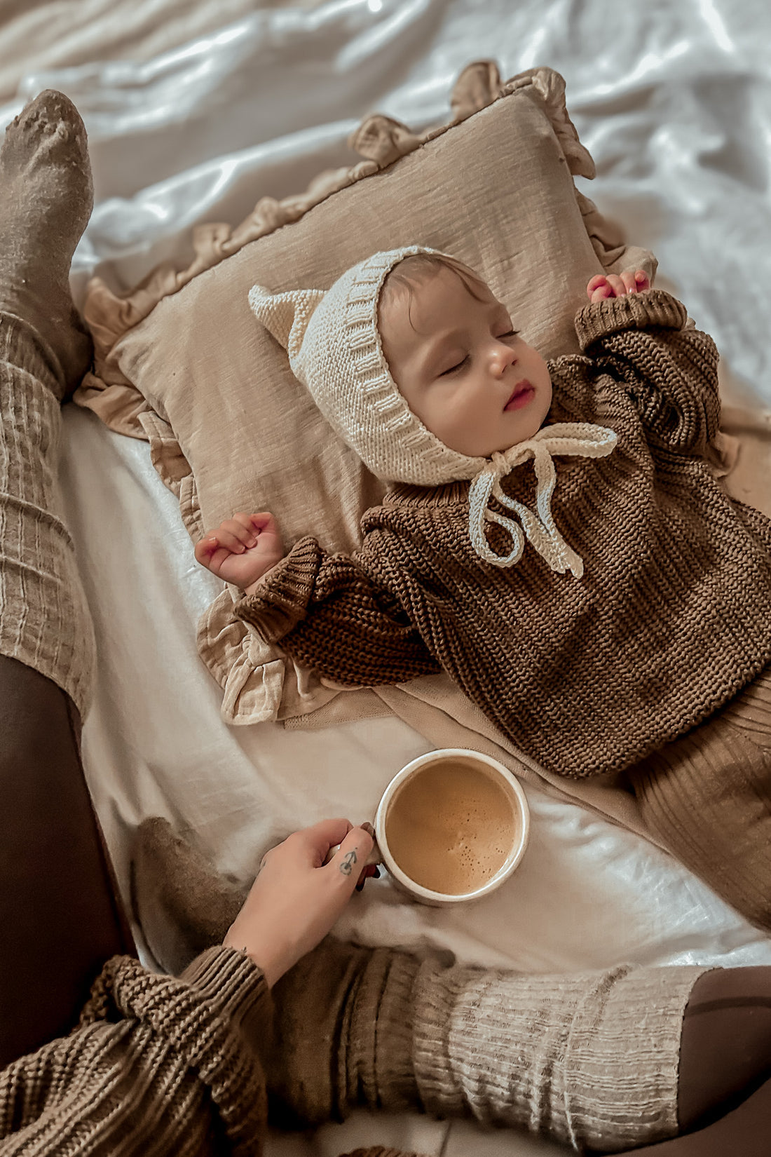 Chunky Knit Sweater Kids - coffee