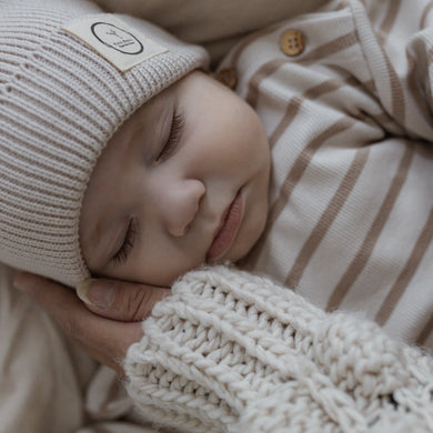 Organic Rib Sweatshirt Caramel Striped