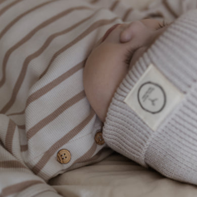 Organic Rib Sweatshirt Caramel Striped