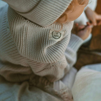Organic Knit Scarf Sand