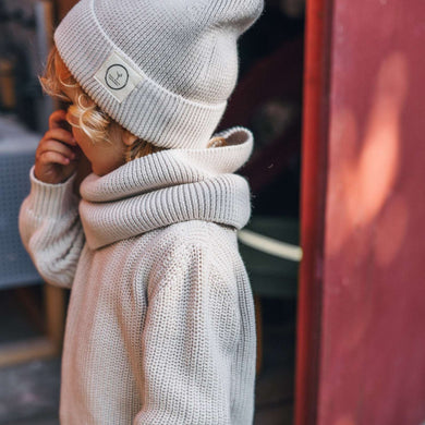 Organic Knit Scarf Sand