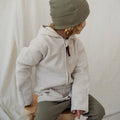 Organic Fleece Jacke light beige melange