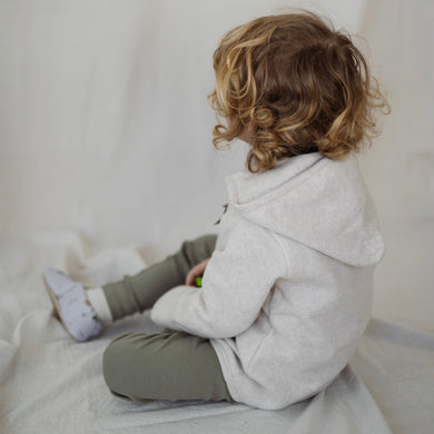 Organic Fleece Jacke light beige melange