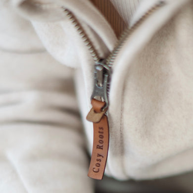 Organic Fleece Jacke light beige melange