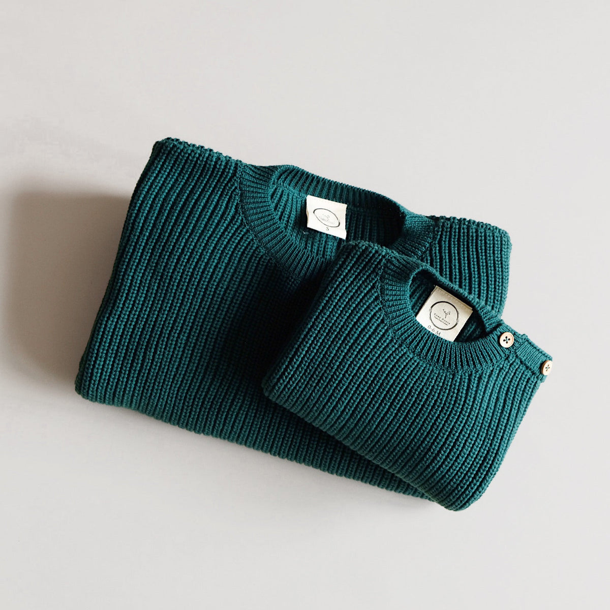 Grobstrick-Pullover Mama Forest Green aus Bio-Baumwolle, Blush Couture
