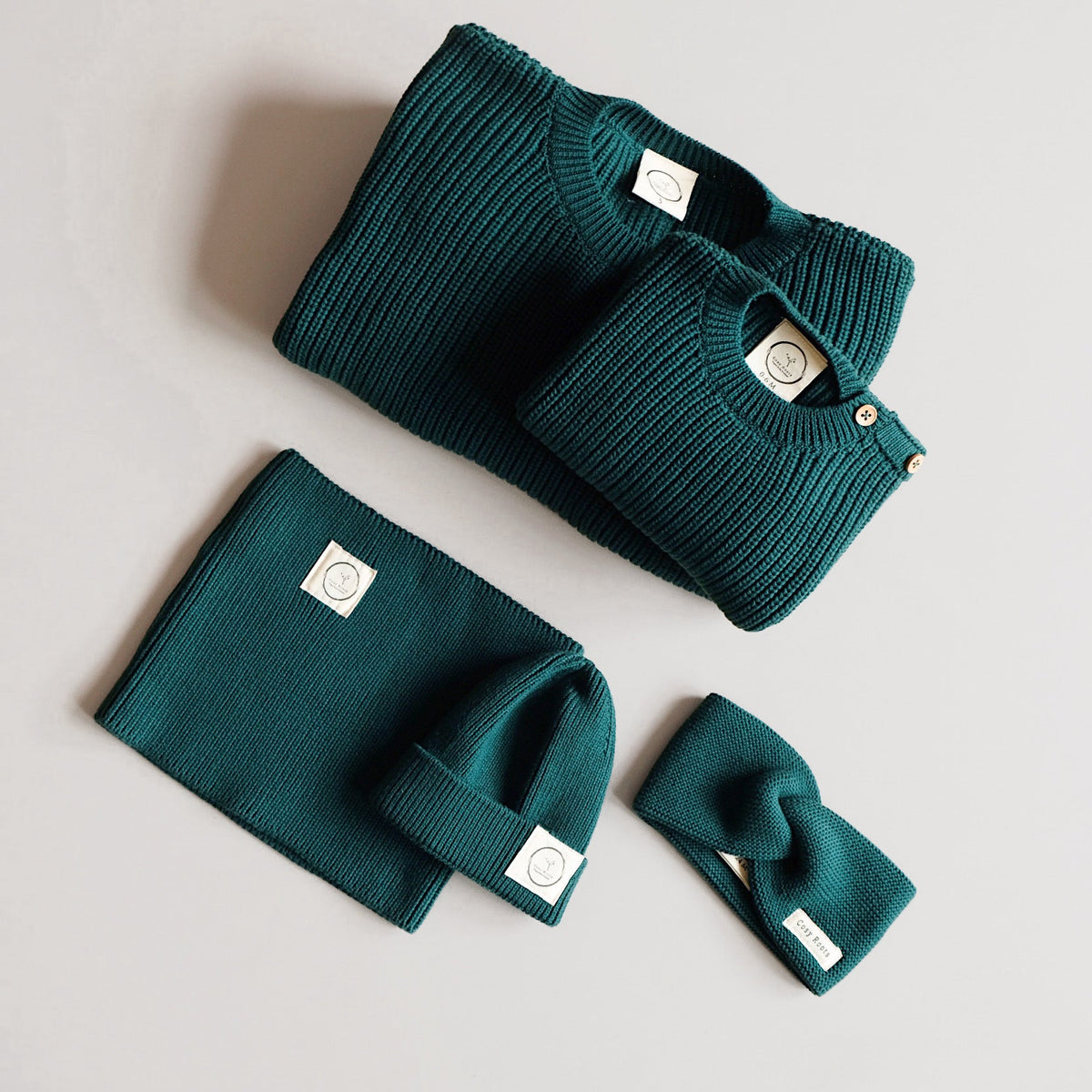 Grobstrick-Pullover Forest Green für Kinder, Blush Couture