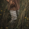 Organic Rib Leggings Caramel striped