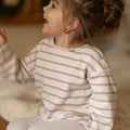 Organic Rib Sweatshirt Caramel Striped