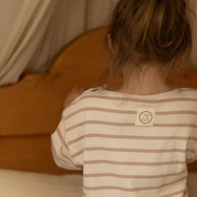 Organic Rib Sweatshirt Caramel Striped