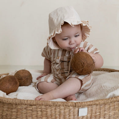Organic Terry Onesie Latte Striped