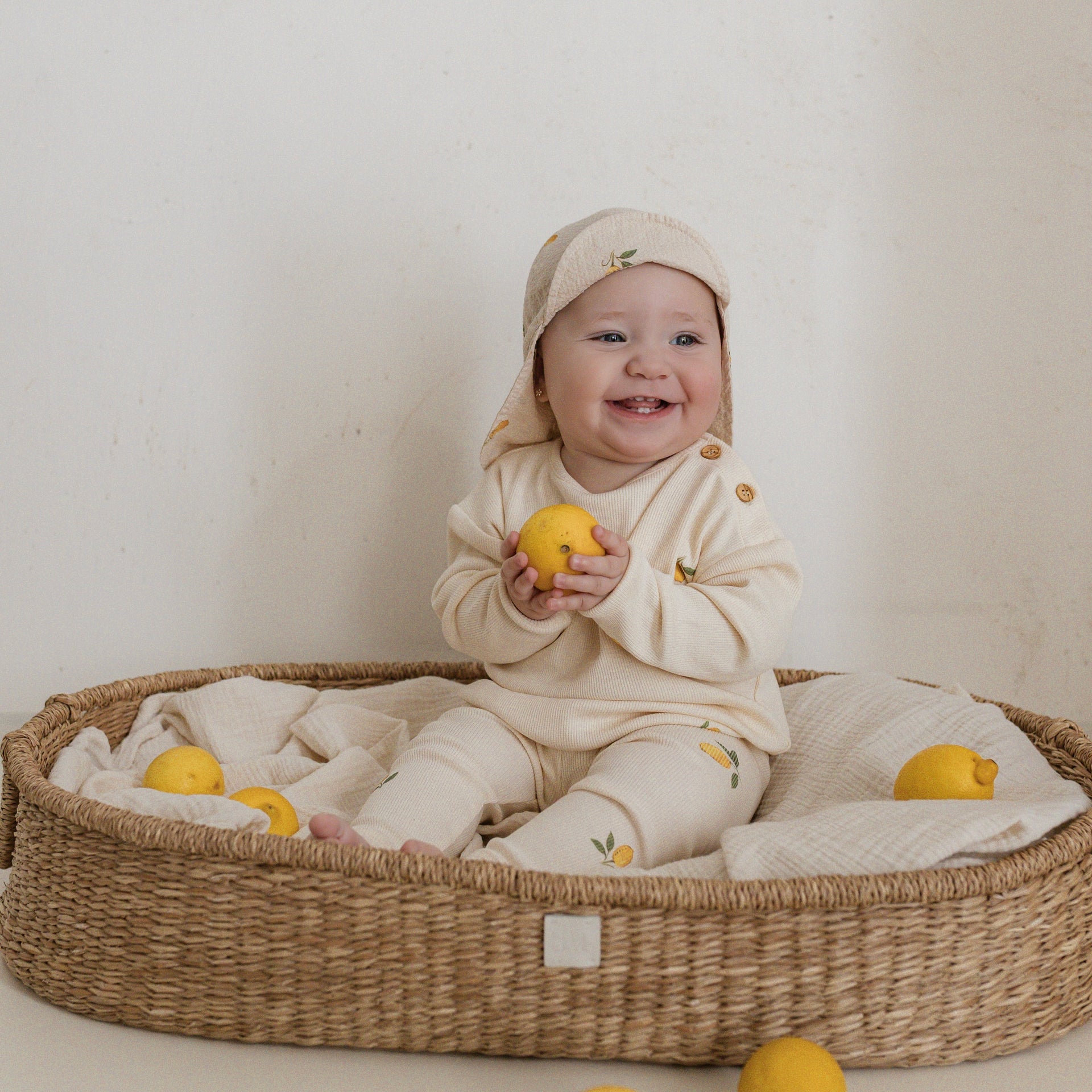 Organic Rib Leggings Pure lemon