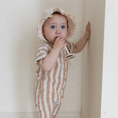 Organic Terry Onesie Latte Striped