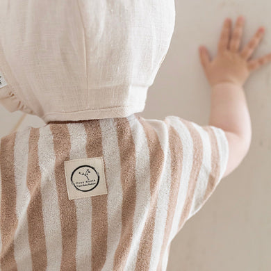 Organic Terry Onesie Latte Striped