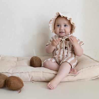 Organic Terry Onesie Latte Striped
