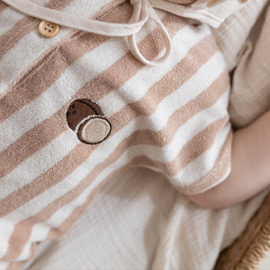 Organic Terry Onesie Latte Striped