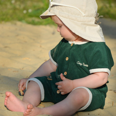 Organic Terry Onesie Vintage Green