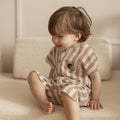 Organic Terry Onesie Latte Striped