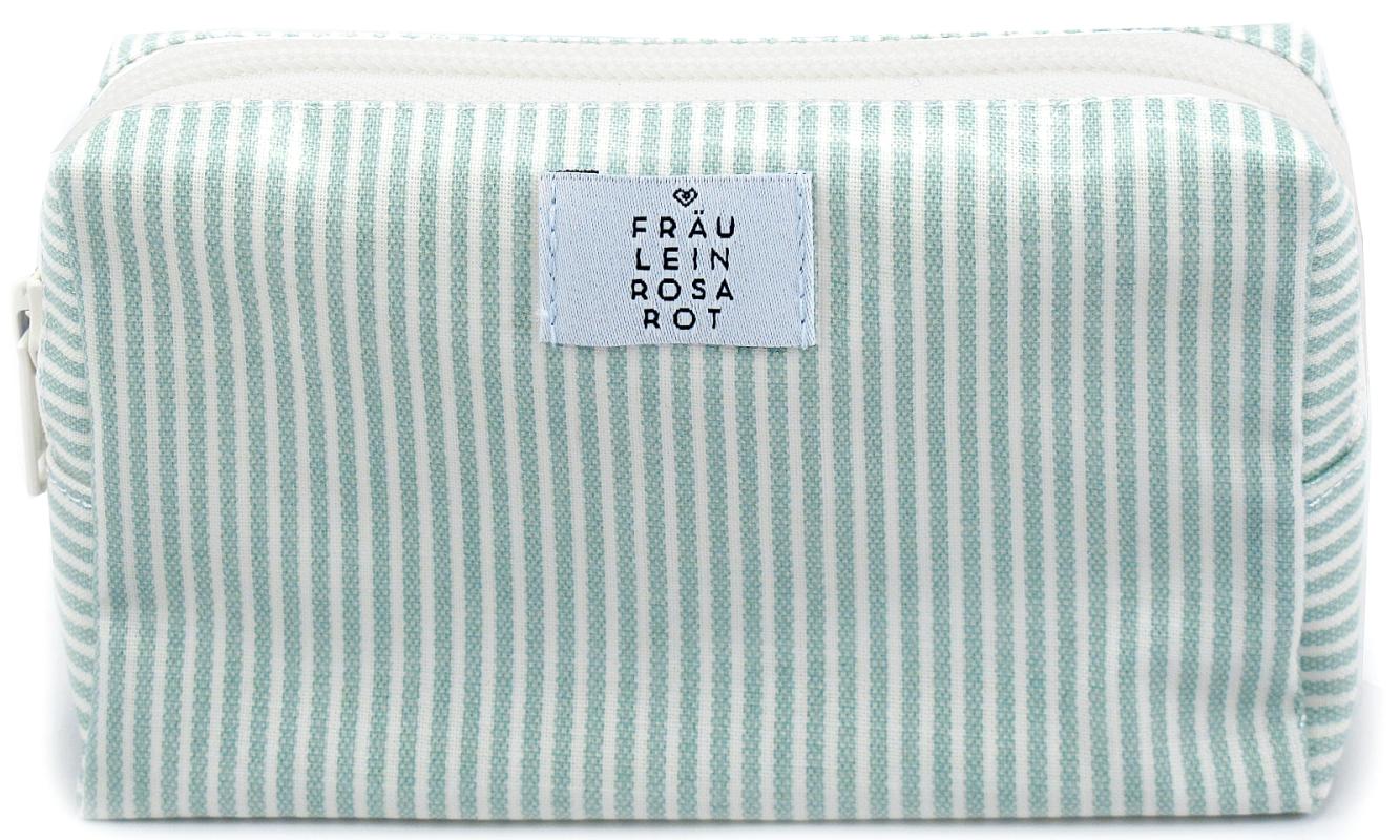 Fräuleinrosarot Kosmetiktäschli Wachstuch Stripes mint