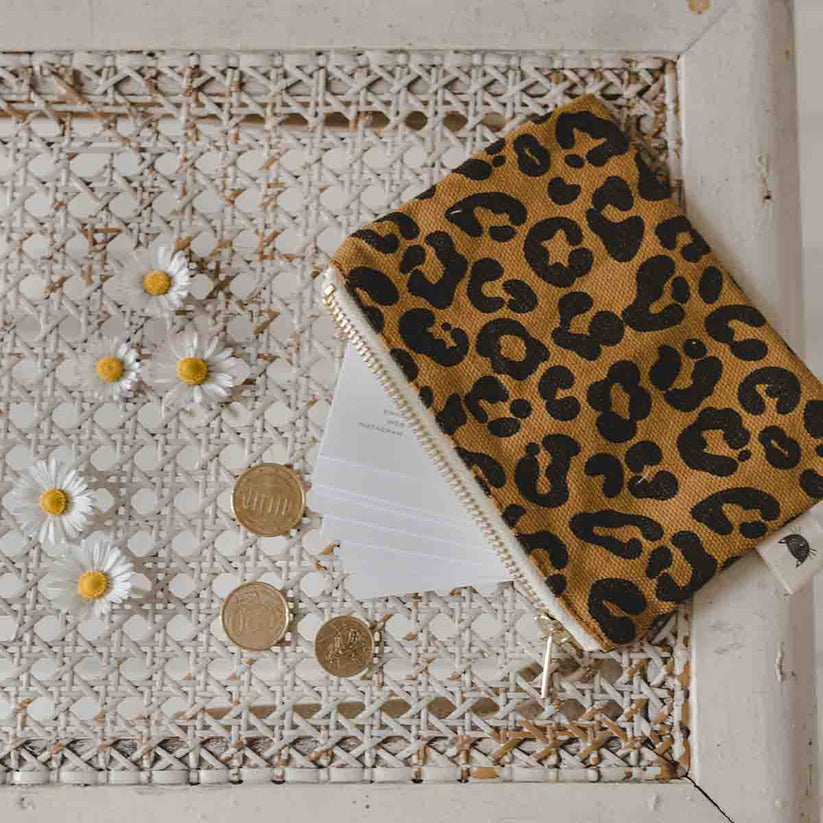Kosmetiktasche Marie klein Leo caramel