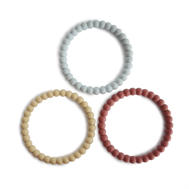 Pearl Teether Bracelet  3er Set Mellow/Terracotta/Periwinkle