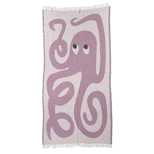 Badtüechli Octopus Rosa aus Musselin-Baumwolle, Blush Couture