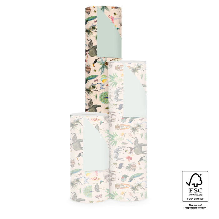 Geschenkpapier-Rolle | Jungle Beige/Pistazie