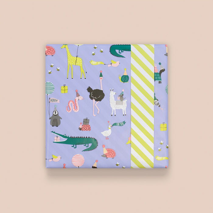 Geschenkpapier-Rolle | Party Animals Blau