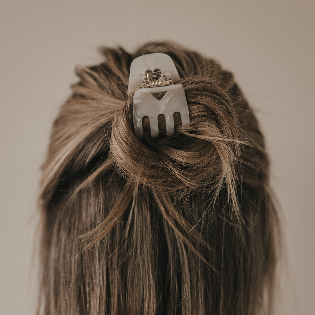 Haarspange klein Herz Pearl