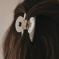 Haarspange gross Herz Pearl
