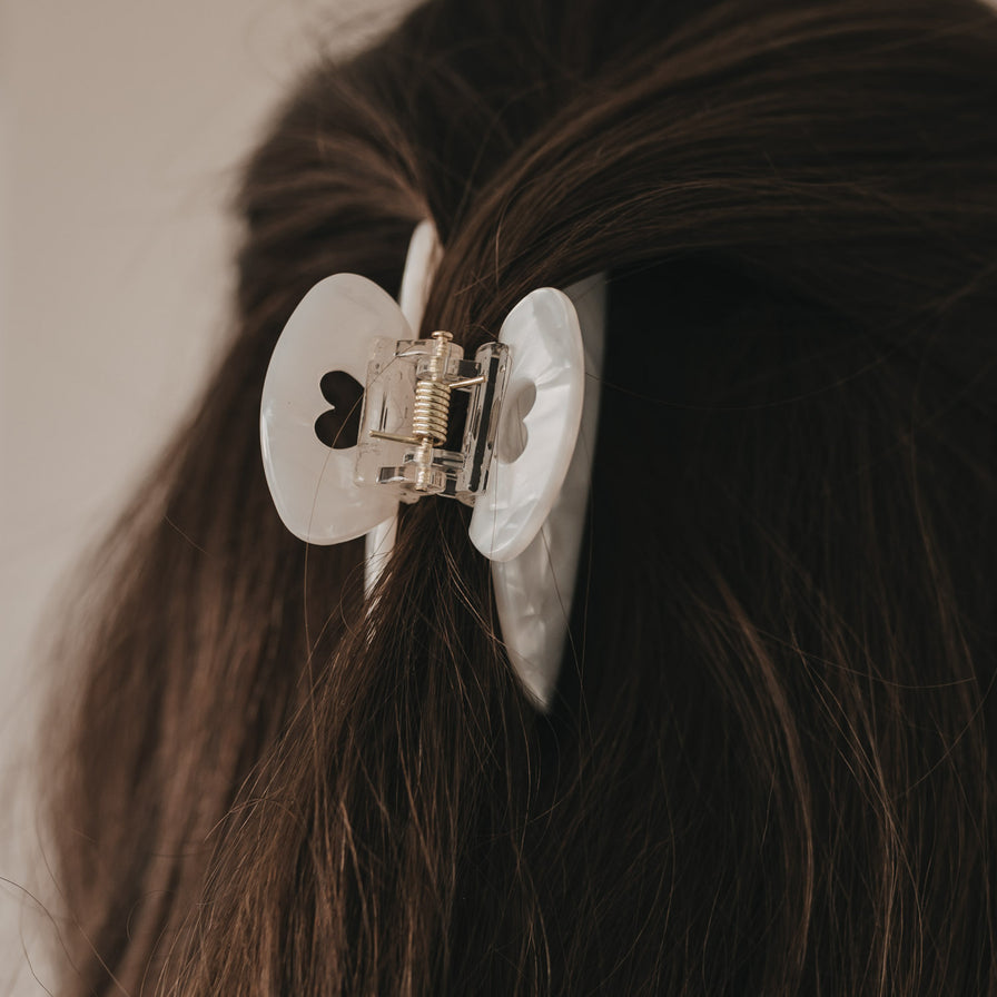 Haarspange gross Herz Pearl