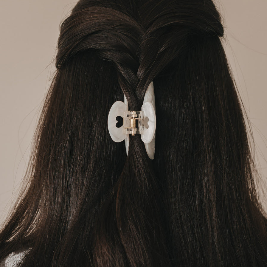 Haarspange gross Herz Pearl