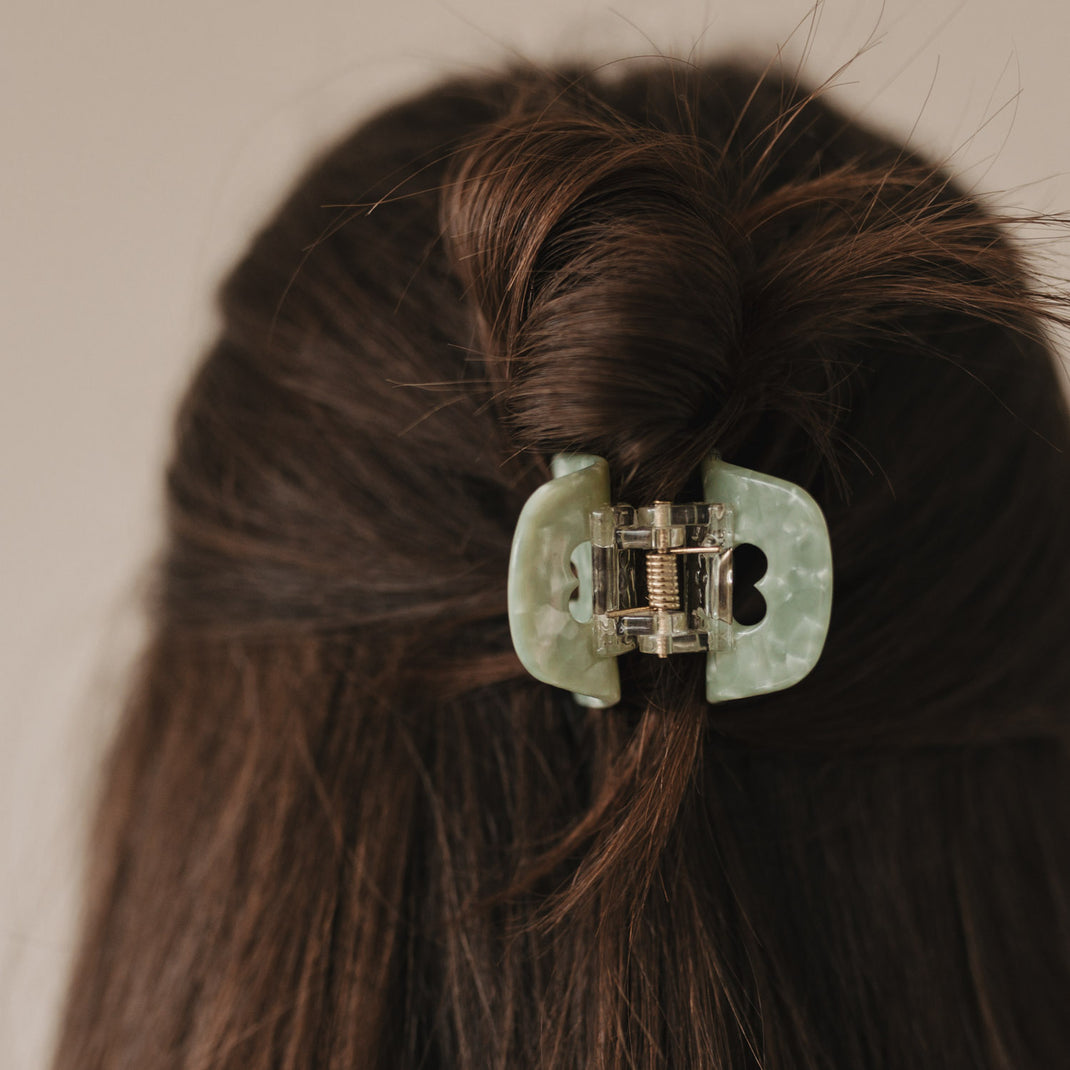 Haarspange klein Herz Jade