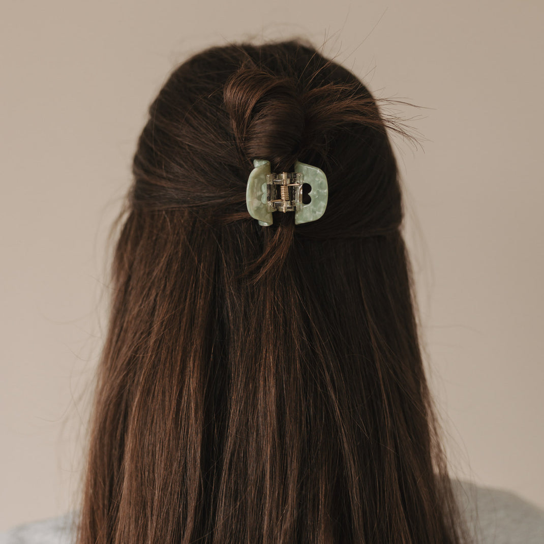 Haarspange klein Herz Jade