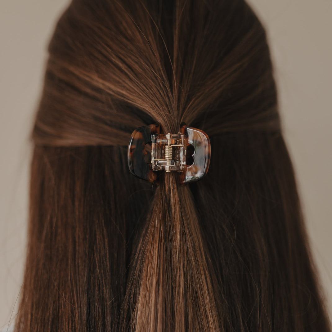 Haarspange klein Herz Amber