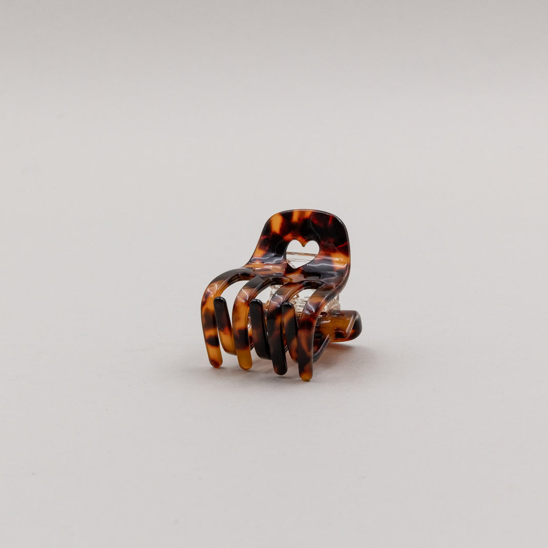 Haarspange klein Herz Amber
