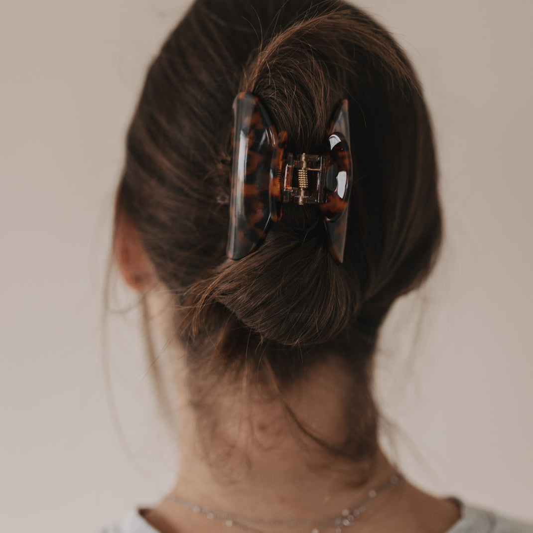 Haarspange groß Herz Amber