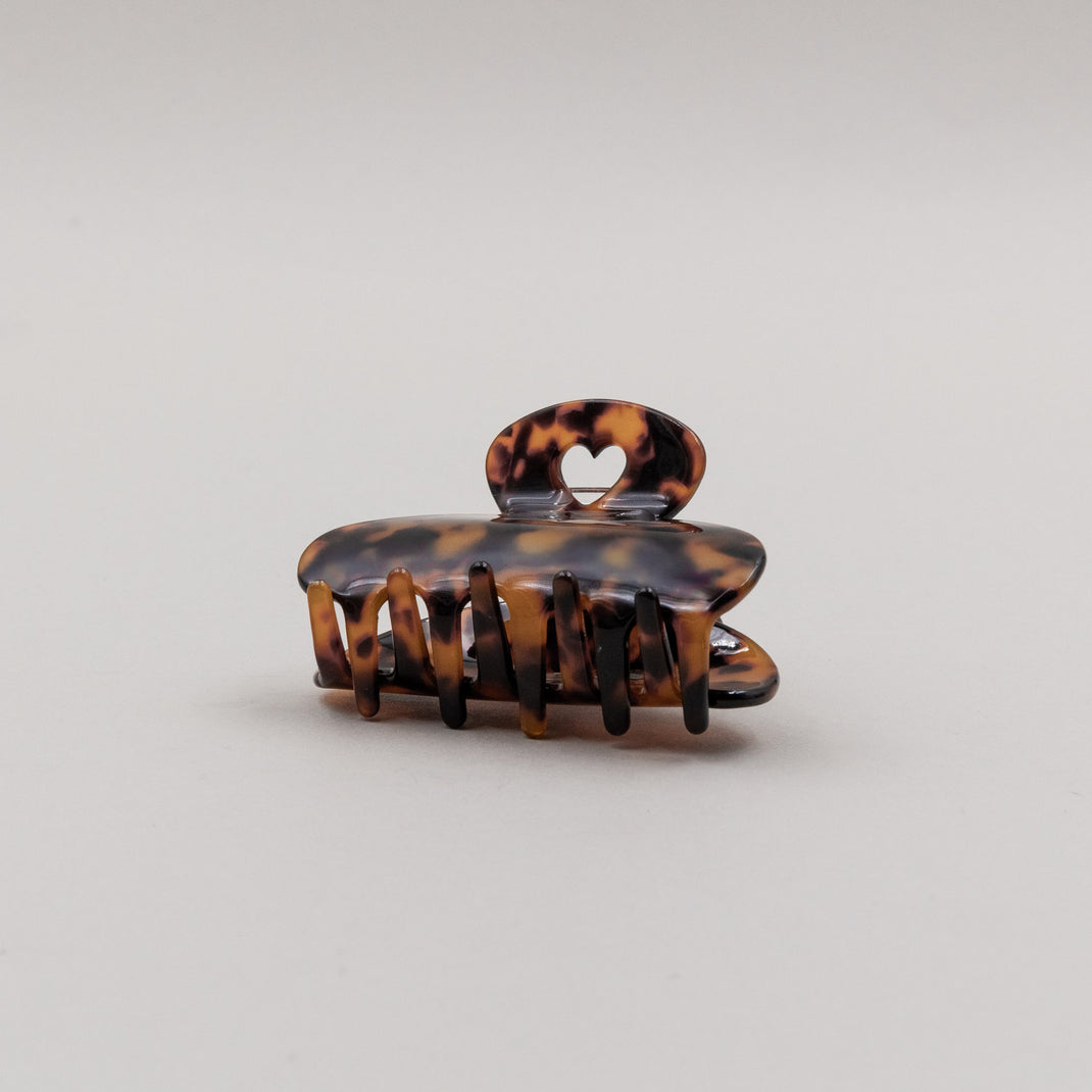 Haarspange groß Herz Amber